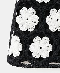 Mango Women's Crochet Floral Mini-Skirt