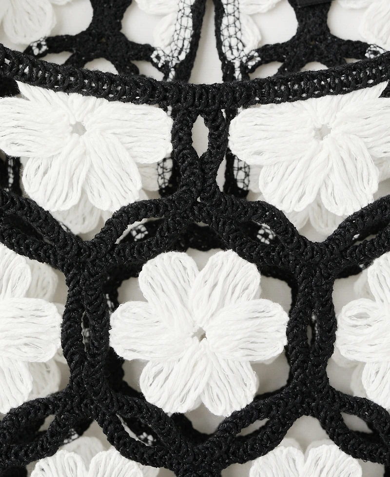 Mango Women's Flowers Crochet Sweater