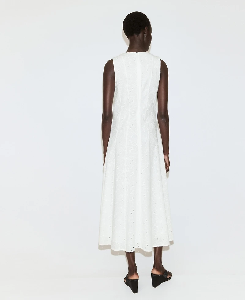 Mango Women's Cutwork Embroidery A-Line Dress