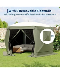 gaomon Collapsible Gazebo Tent with 6 Removable Wind Panels for Outdoor Events, Camping, Patio, Backyard