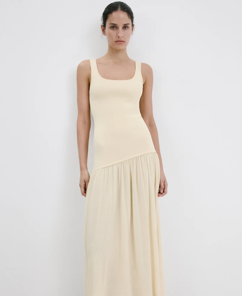 Mango Women's Asymmetrical-Cut Knit Dress