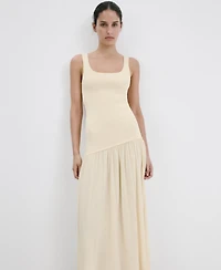 Mango Women's Asymmetrical-Cut Knit Dress