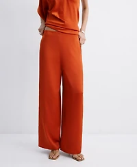 Mango Women's Satin Straight-Fit Pants