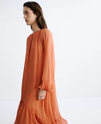 Mango Women's Ruffles Flowy Dress