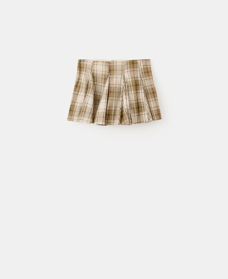 Mango Women's Pleated Check Skirt
