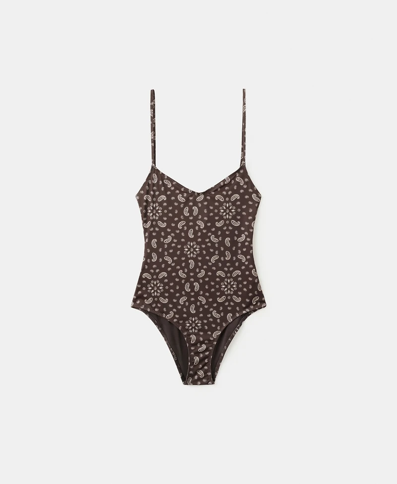 Mango Women's Paisley Open-Back Swimsuit