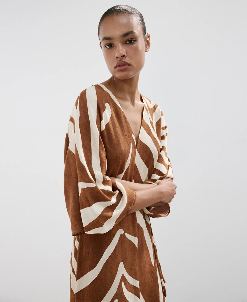 Mango Women's Printed Midi Dress