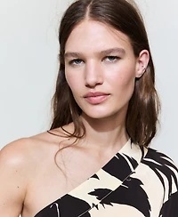 Mango Women's Printed Asymmetrical Dress