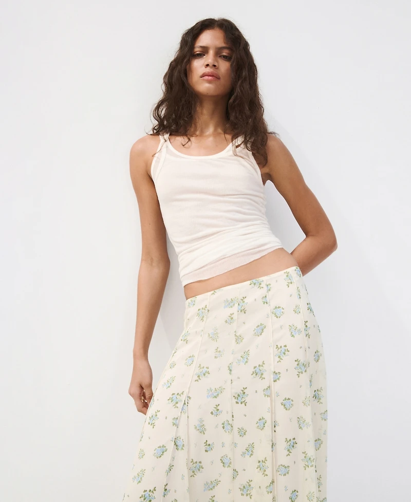 Mango Women's Floral Godet Skirt