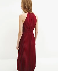 Mango Women's Pleated Halter Neck Dress