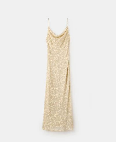 Mango Women's Draped Neckline Textured Dress