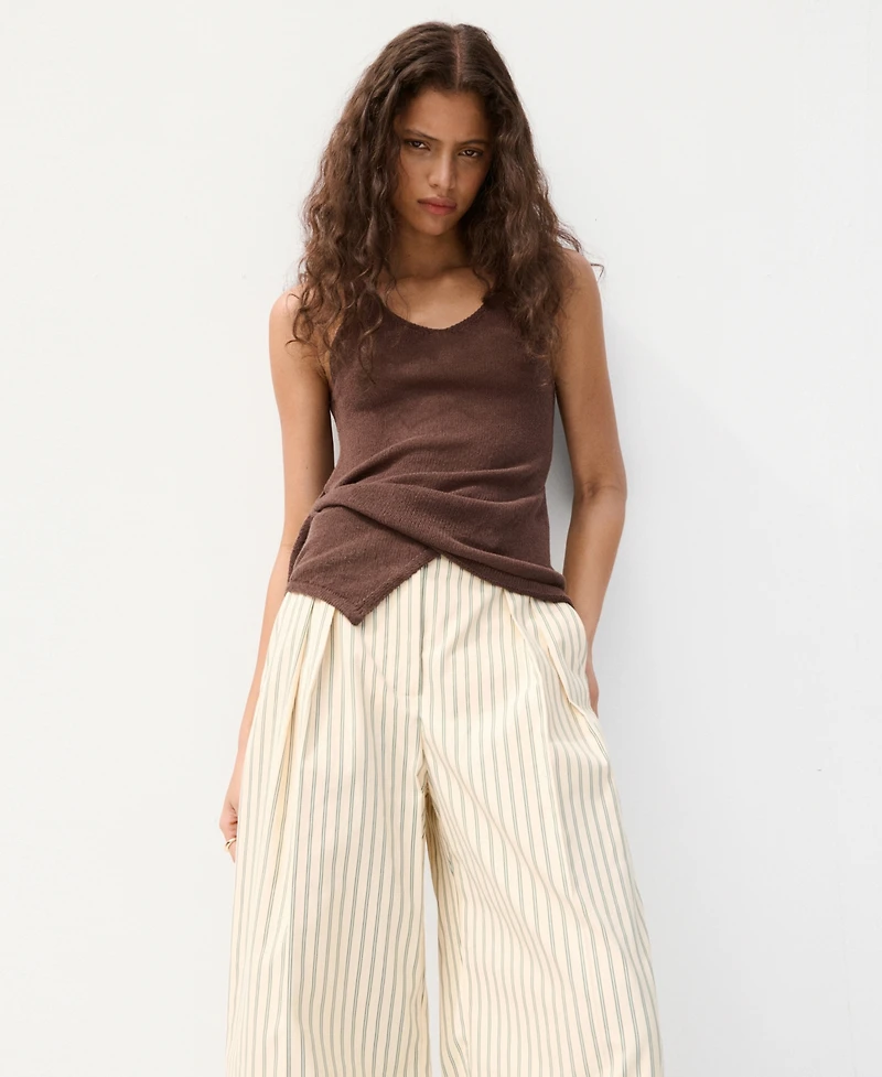 Mango Women's Chalk-Stripe Straight Pants