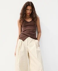 Mango Women's Chalk-Stripe Straight Pants