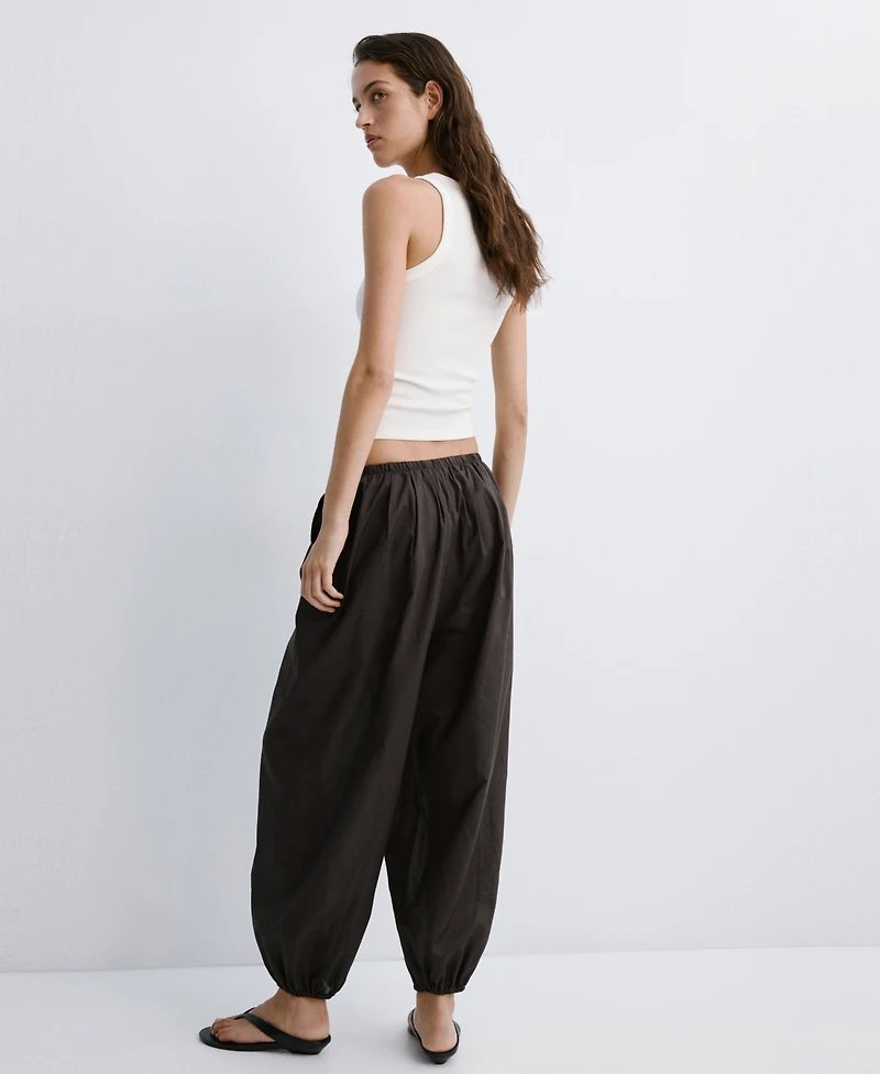 Mango Women's Baggy Cotton Pants