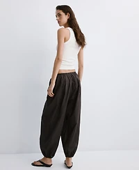 Mango Women's Baggy Cotton Pants