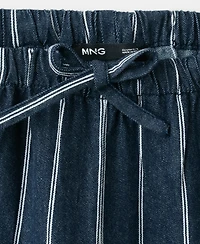 Mango Women's Turn-Up Hem Striped Pants