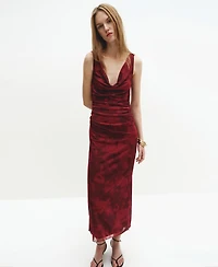 Mango Women's Draped Fitted Dress