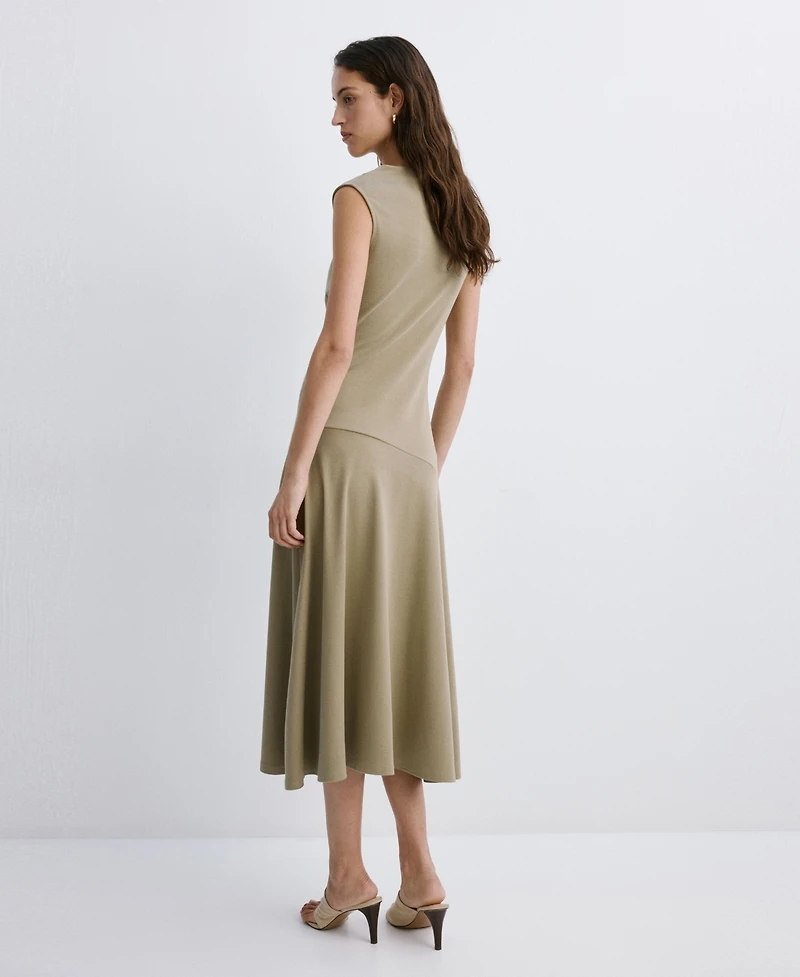 Mango Women's Asymmetrical Draped Dress