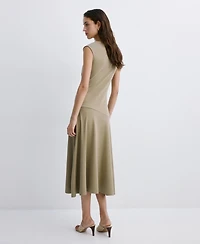 Mango Women's Asymmetrical Draped Dress