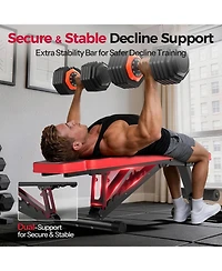 Fed Fitness Adjustable Weight Bench, 660LBS Heavy Duty Workout Bench with Headrest and 8 Backrest Angles, Foldable Strength Training Bench Home Gym
