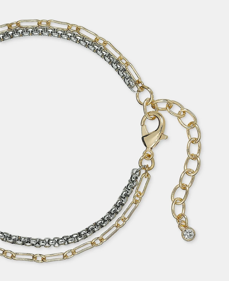 On 34th Two-Tone Crystal Two-Row Pendant Necklace, Macy's Exclusive