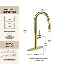 Phying Kitchen Faucet with Pull Down Sprayer
