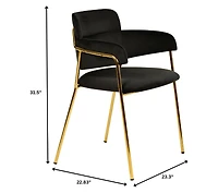 LeisureMod Axis Dining Chair, Velvet Upholstery with Stainless Steel Legs, Accent Side Chair for Modern Home, Kitchen and