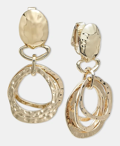 Style & Co Multi-Ring Clip-On Double Drop Earrings, Macy's Exclusive