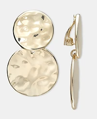Style & Co Sculptural Disc Clip-On Double Drop Earrings, Macy's Exclusive