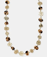 Style & Co Tortoise-Shell and Gold-Tone Disc Long Necklace, Macy's Exclusive