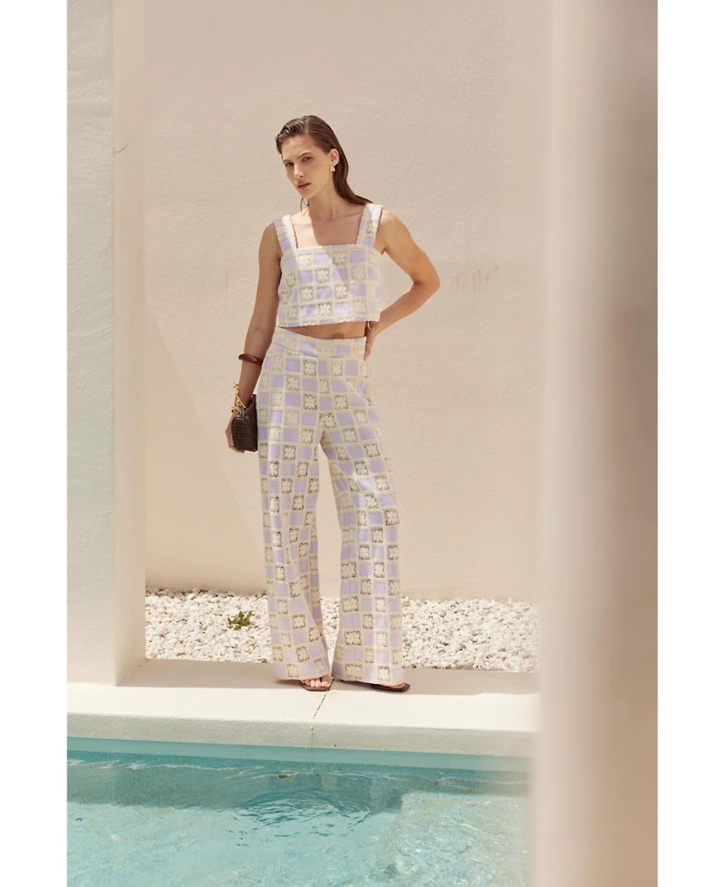 English Factory Women's Crochet Long Pants