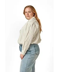 English Factory Plus Pintuck and Ruffle Detail Shirt