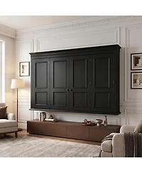 Homsee Tv Cover Retro Dust Protector and Media Console | Foldable and Wall-Ventilated Tv Cabinet