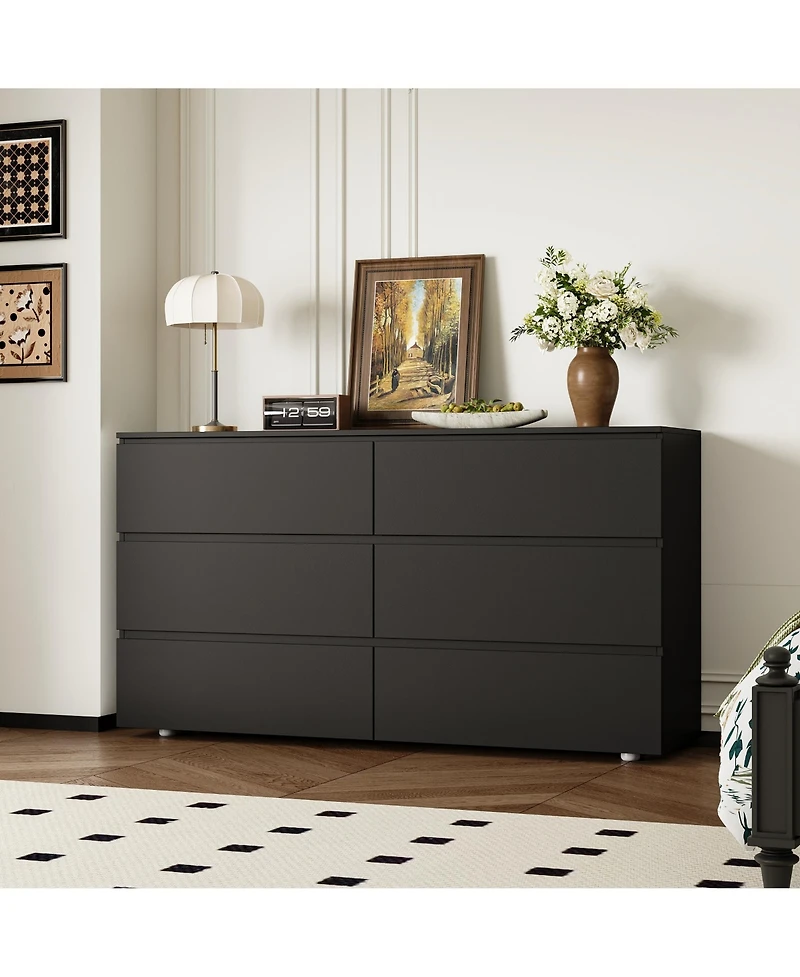 Homsee 6-Drawers Wood Chest of Drawer Cabinet Organizer