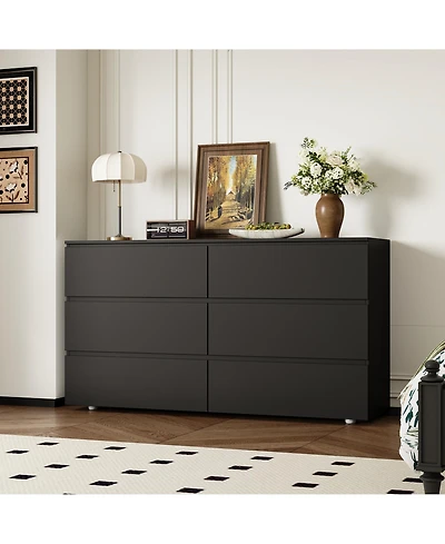 Homsee 6-Drawers Wood Chest of Drawer Cabinet Organizer