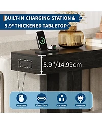 homfan 63-Inch Console Table with Charging Station – Narrow Sofa for Hallway, Living Room