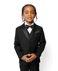 Peanut Butter Collection Toddler Boys Slim Fit 5-Piece Shirt, Bowtie, Jacket, Vest and Pants Tuxedo Set