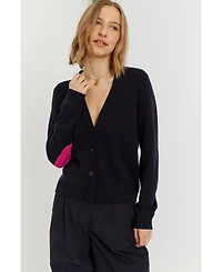 Chinti & Parker Women's Wool-Cashmere Elbow Patch Cardigan