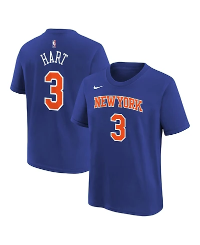 Nike Big Boys and Girls Josh Hart Blue New York Knicks Icon Name Number T-Shirt