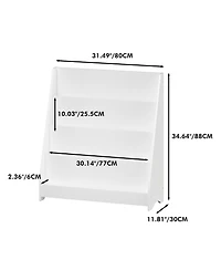 Rainsken 4 Tier Kids Wooden Bookshelf, Montessori Bookshelf, Children Front Facing Book Shelf, for Nursery, Playroom and Classroom