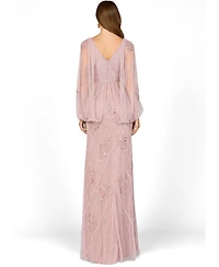 Lara Women's Beaded Cape Sleeve Dress