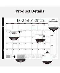 Gnuadz 2026 Desk Calendar Monthly Desktop Wall Planner
