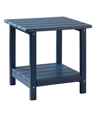 Cozito Outdoor Side Table, 17.72 x 14.96 x 17.32 inches 2-Tier Hdpe End Table