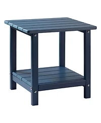 Cozito Outdoor Side Table, 17.72 x 14.96 x 17.32 inches 2-Tier Hdpe End Table