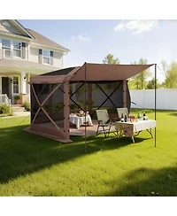 Cozito Pop Up Gazebo Screen Tent, 12 x 12 feet 6-Sided Canopy with Carry Bag