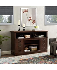 Rainsken Retro Tv Stand with Storage, for Tvs up to 65inch, TV Stand for Media, with Shelf, for Living Room Bedroom