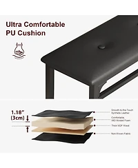 gaomon 43.7in-63in Extendable Dining Table for 6-8, Large Kitchen 6 with Metal Frame & Mdf Board