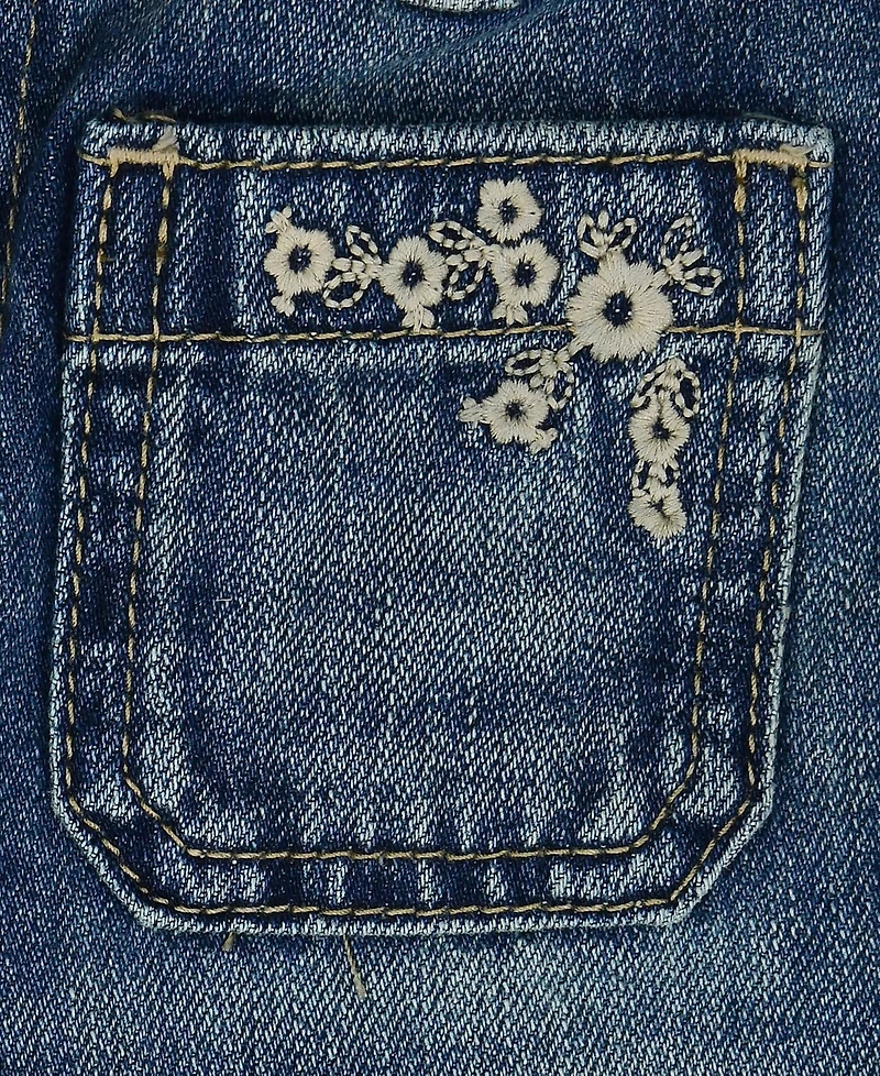 Polo Ralph Lauren Girls' 7-16 Embroidered Flared Cotton Denim Jeans