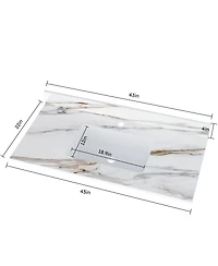 Sillysis Sintered Stone Bathroom Vanity Top with Ceramic Sink, Carrara Marble Look, 4" Backsplash, Water Stain and Scratch Resistant