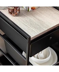 DormCo Suprima Storage Carts - 4 Drawer Woodtop Shelf